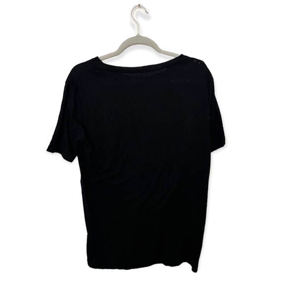 T By Alexander Wang Black Distressed Short Sleeve T Shirt - Picture 2 of 3